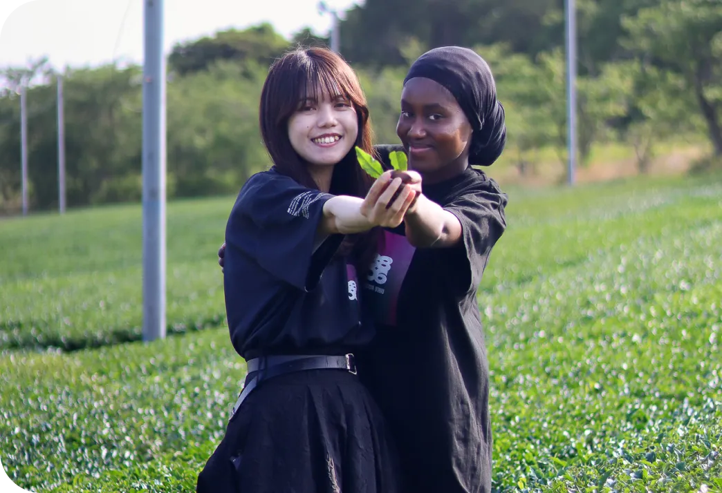 DripSquare partners in a tea field