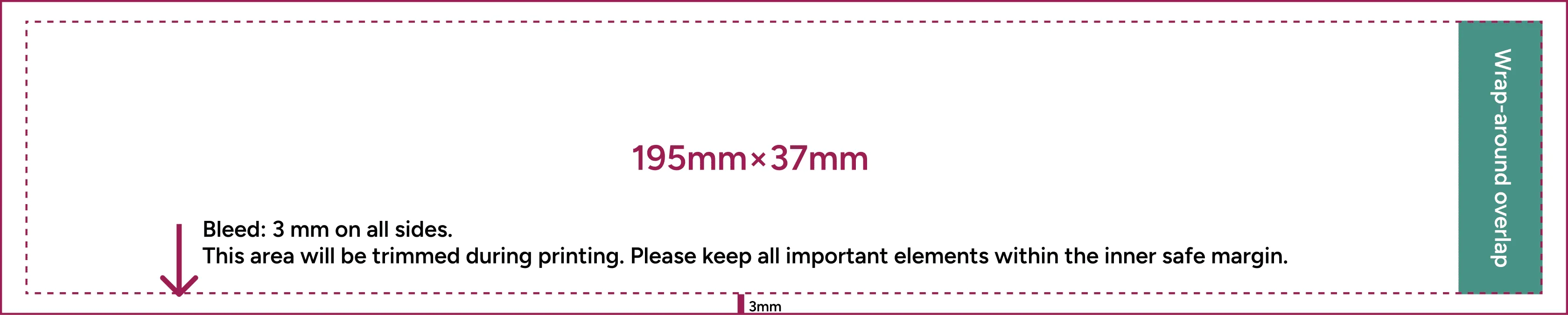 Tin label size spec