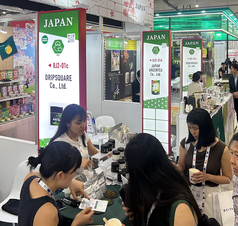 International trade exhibition featuring Japanese matcha brands